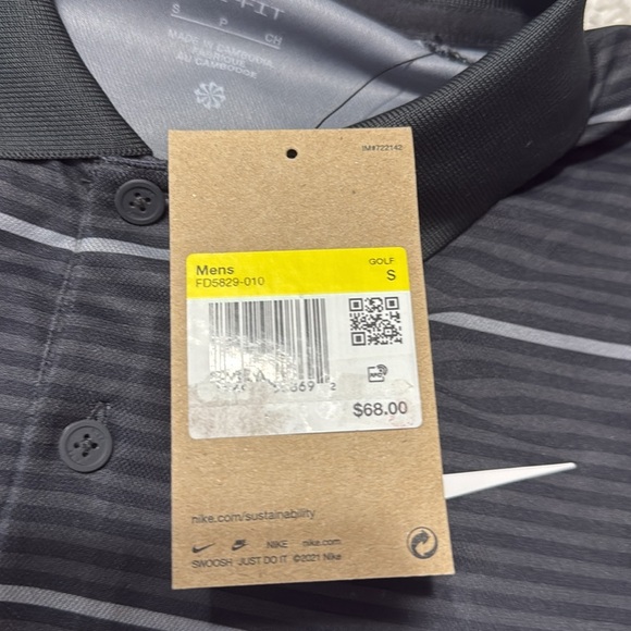 Nike Victory Men’s Dri-FIT Black Gray Stripe Golf Polo Size Small - Picture 11 of 12
